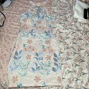 Mini White Floral Lace Dress